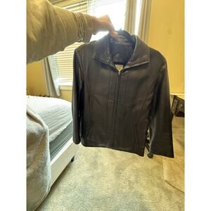 Remy Leather Jacket Womens XS Black Soft Genuine Leather Full Zip Made USA